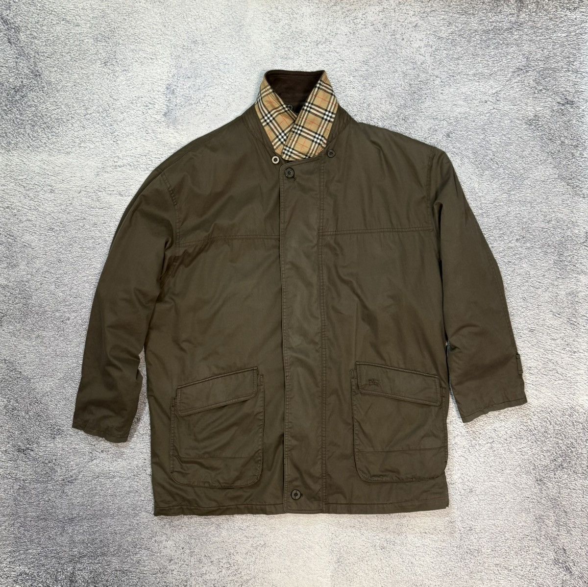 Burberry Burberrys Mens Vintage Brown Jacket Nova Check Lined 56 Coat Size US XL / EU 56 / 4 - 1 Thumbnail