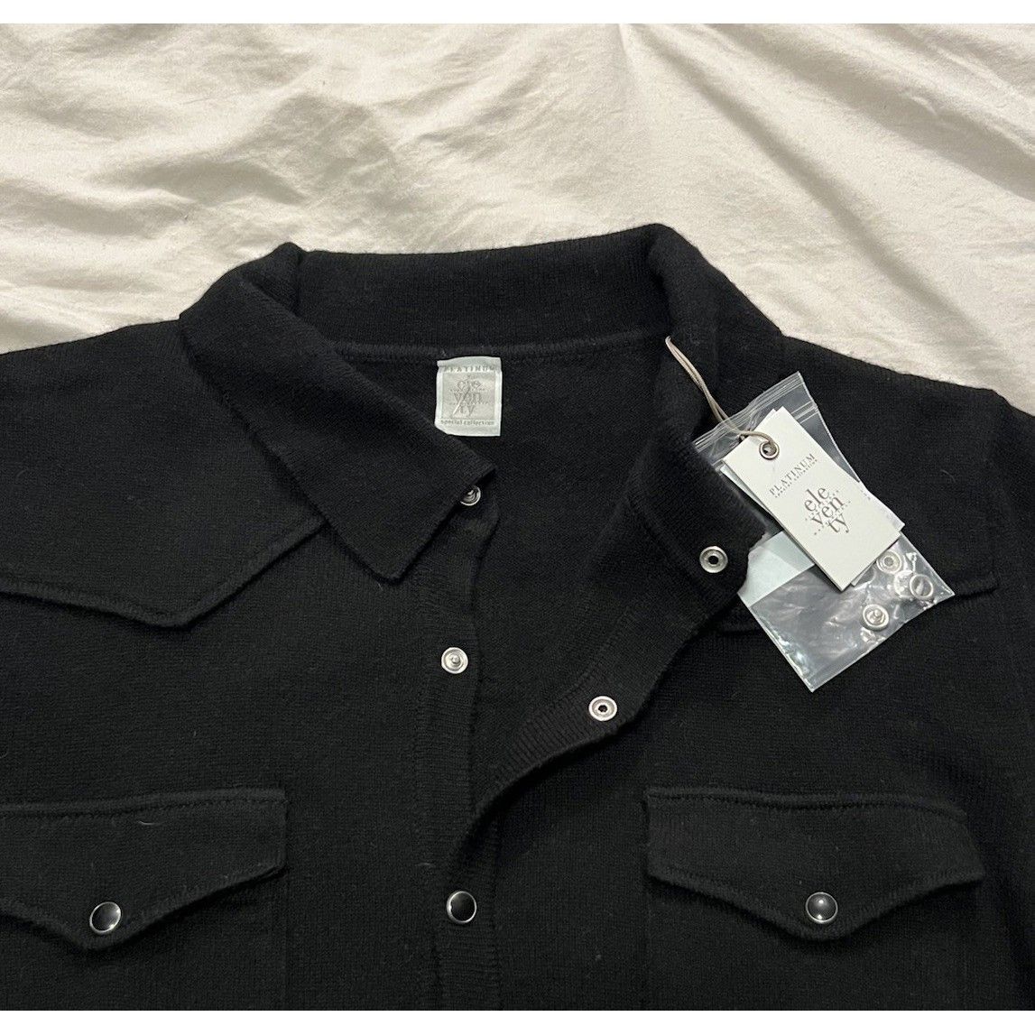 Eleventy Eleventy Platinum Knit Overshirt Size US M In Black Cashmere Size US M / EU 48-50 / 2 - 3 Thumbnail