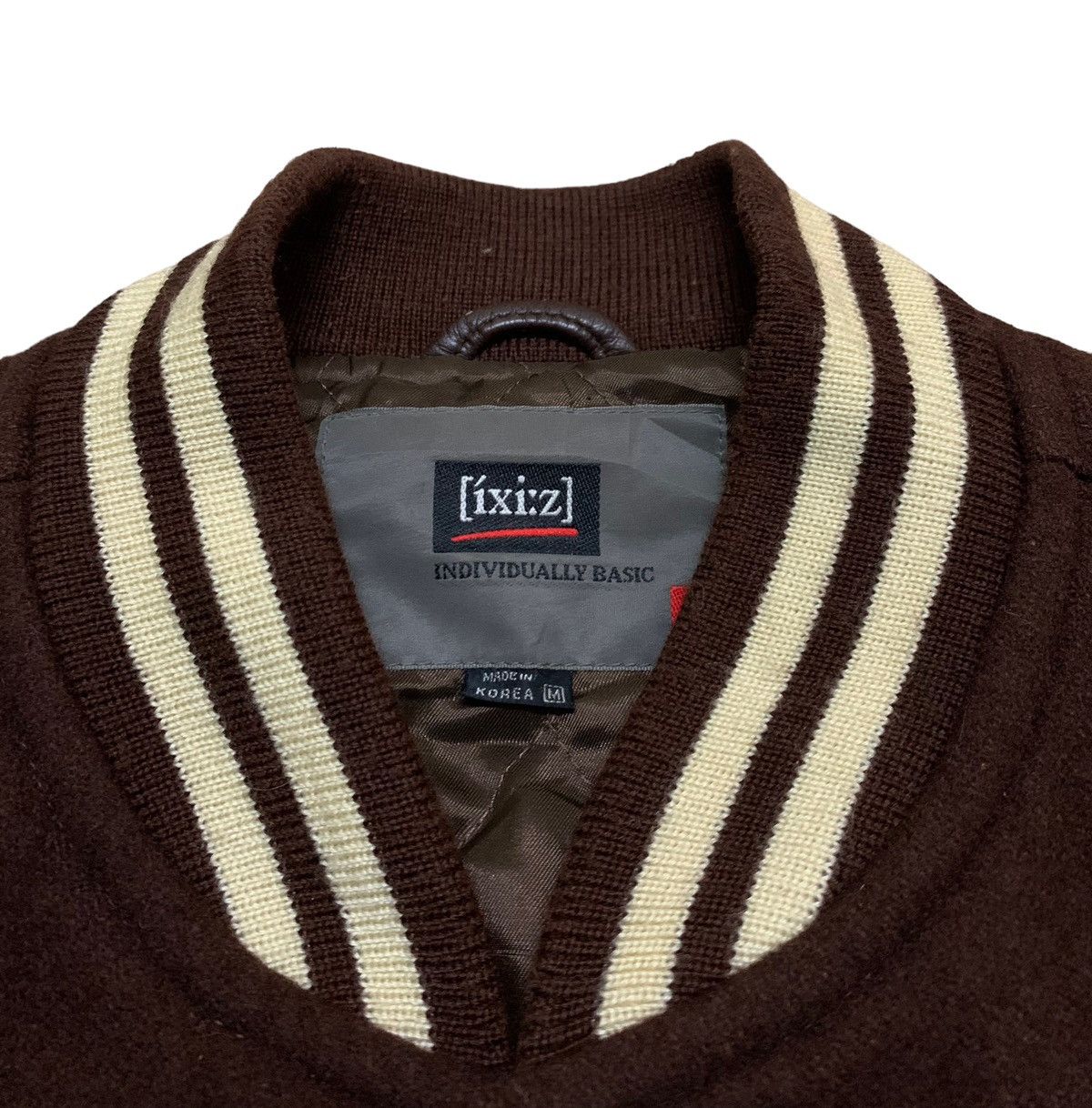 Japanese Brand Rare Design Vintage Brand Ixi:z Leather Varsity 1990s Size US M / EU 48-50 / 2 - 7 Thumbnail