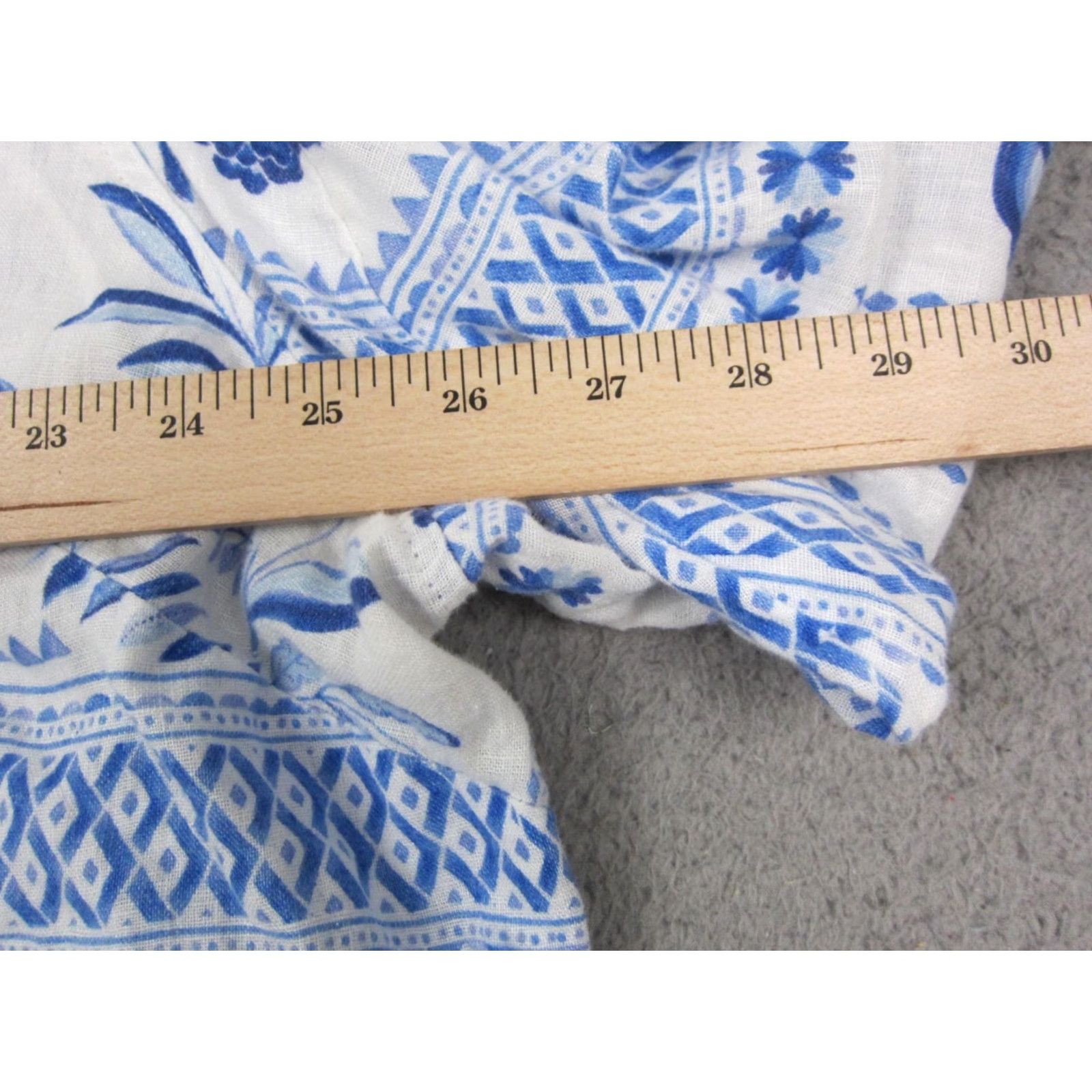 Halston Halston Shirt Womens 3X Blue White 100% Linen Floral Leisure Ladies Summer Size XXL / US 16-18 / IT 52-54 - 6 Thumbnail
