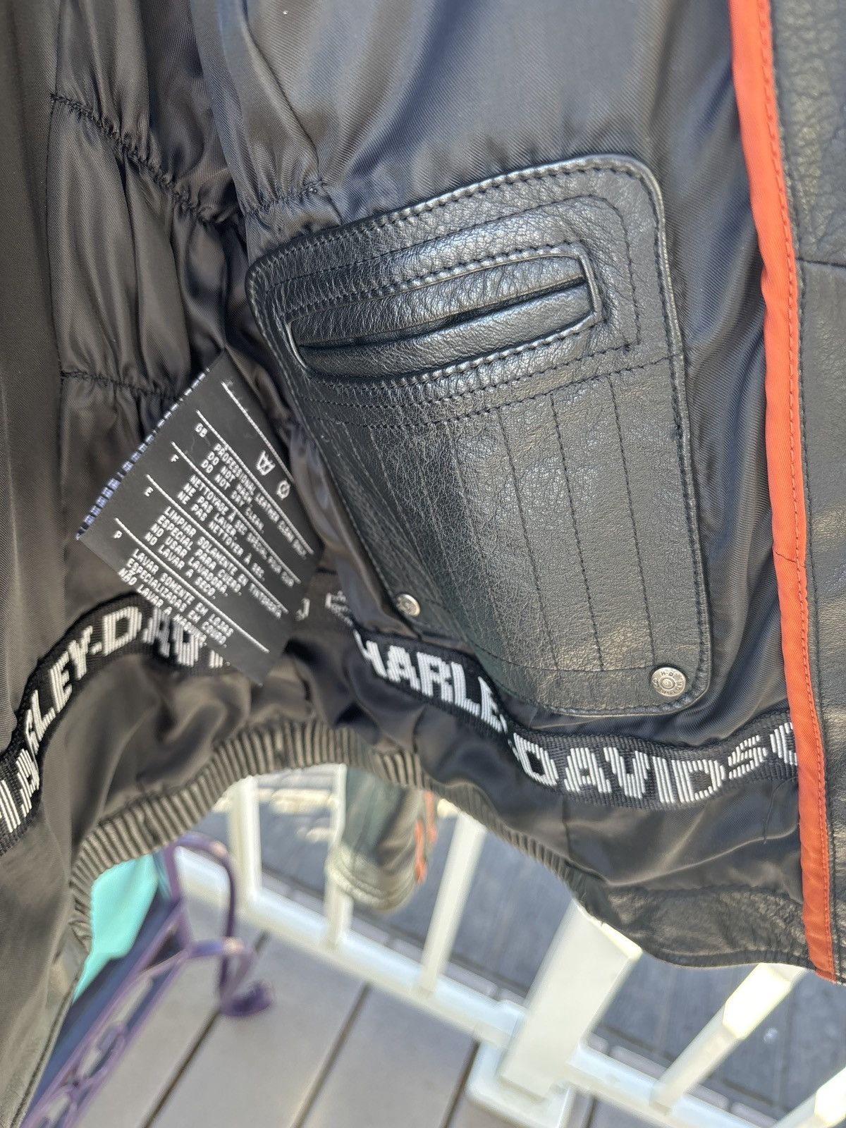 Harley Davidson Harley Davidson Black and Orange Biker Jacket. Size XL / US 12-14 / IT 48-50 - 5 Thumbnail