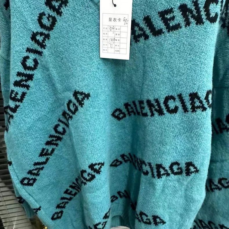 Balenciaga Balenciaga size 34 Lake Green Full Print Sweater 2503-Next Size US M / EU 48-50 / 2 - 3 Thumbnail