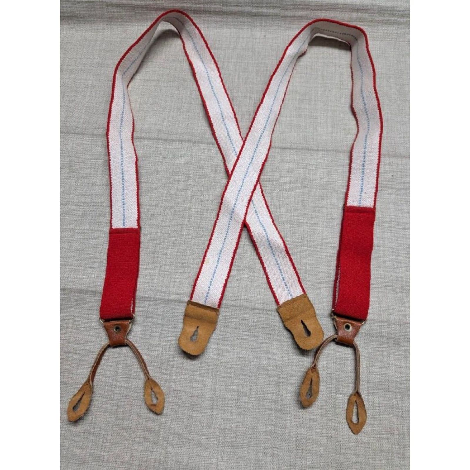 Vintage VINTAGE suspenders MEN ONE SIZE Canvas Suspender Red SPORTSMAN elastic canvas SUSPENDERS braces police pants 90s hunting event theme Mens Size US 35 - 6 Thumbnail