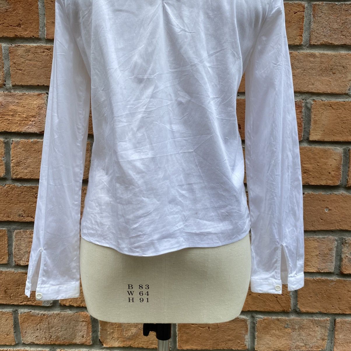 Emporio Armani Emporio Armani Long Sleeve Collared Blouse with Back Bow Tie Size S / US 4 / IT 40 - 19 Thumbnail