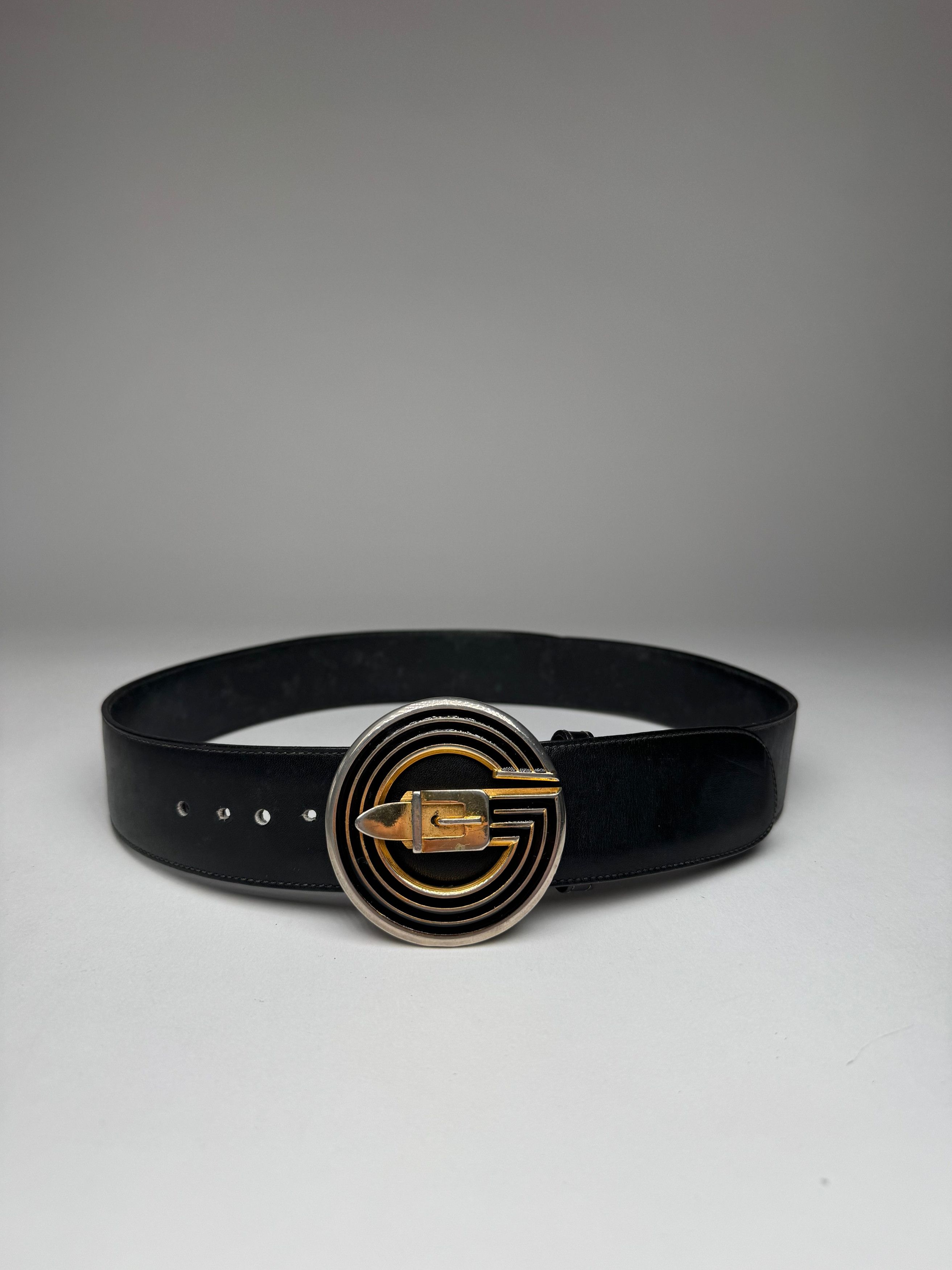 Gucci Vintage Leather Belt Black Size ONE SIZE - 1 Thumbnail