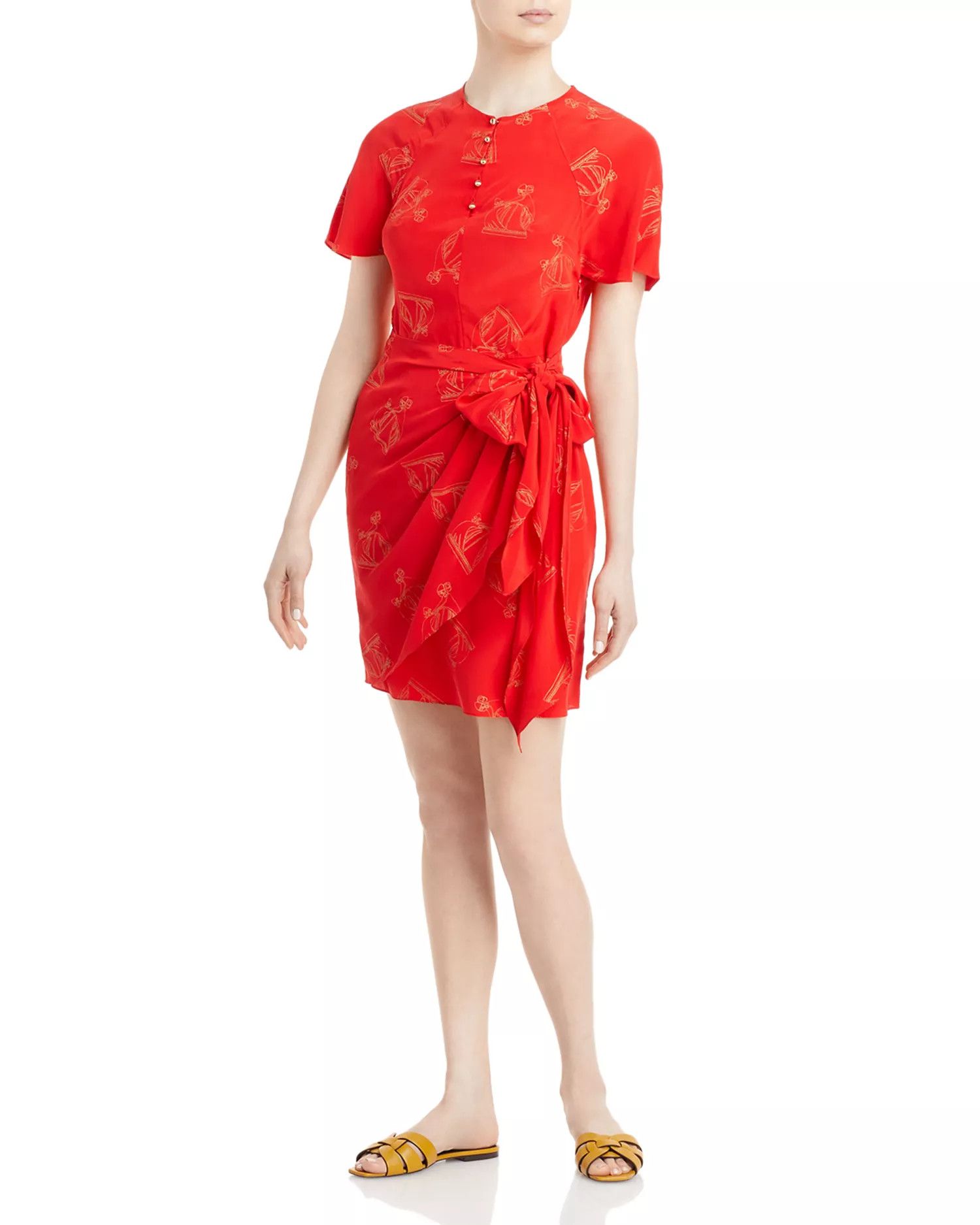 Lanvin o1y0326 Mini Dress in Tomato Red Size M / US 6-8 / IT 42-44 - 3 Thumbnail