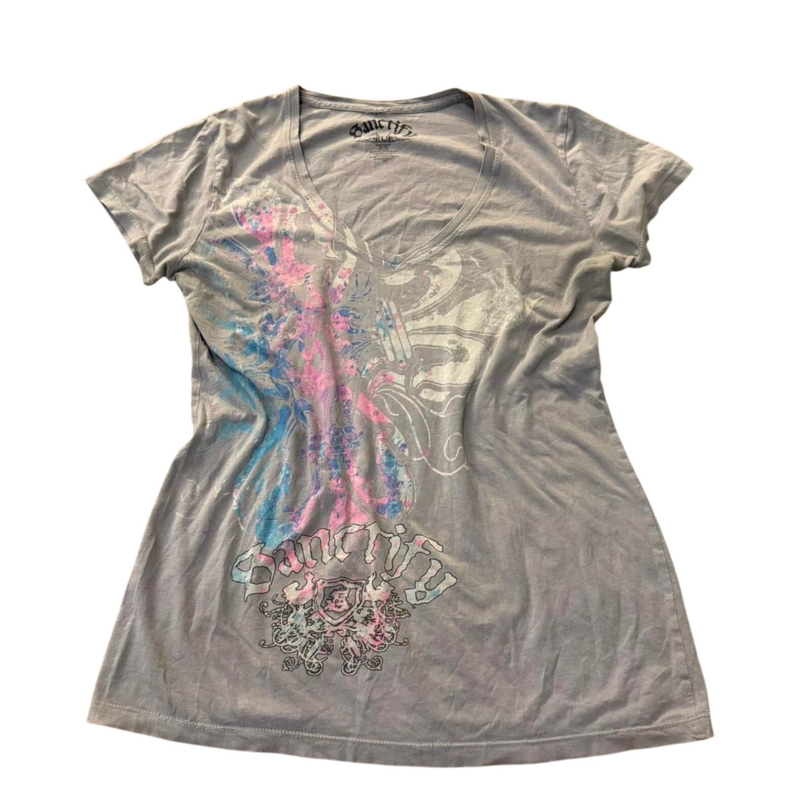 Sanctuary Sanctify T-Shirt Top Women's L 100% Cotton Short Sleeve Y2K Size L / US 10 / IT 46 - 1 Thumbnail
