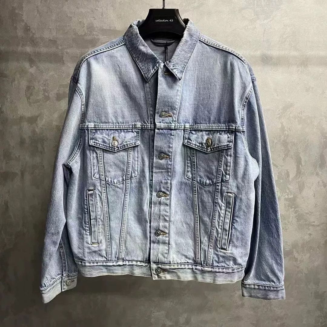 Balenciaga Balenciaga Blue Logo Denim Jacket Size US M / EU 48-50 / 2 - 1 Thumbnail