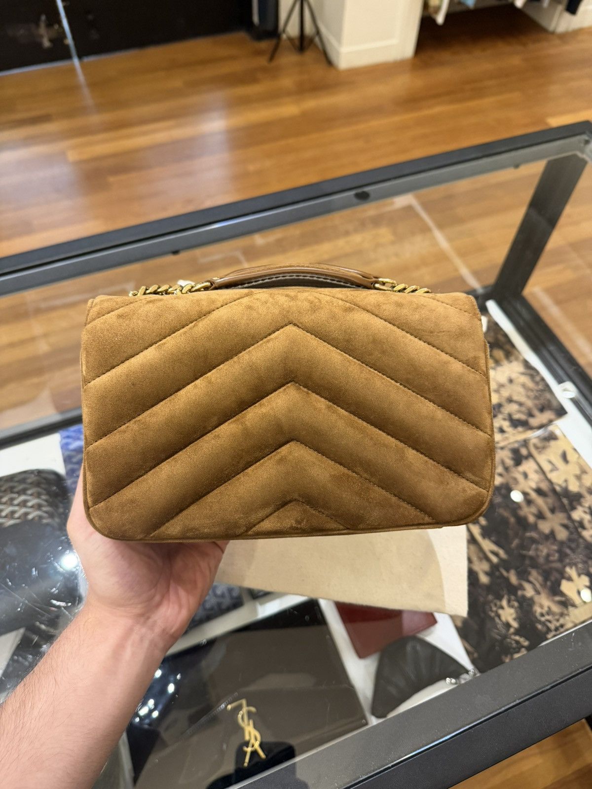 Yves Saint Laurent Saint Laurent Matelassé Suede Small LouLou Bag Size ONE SIZE - 4 Thumbnail