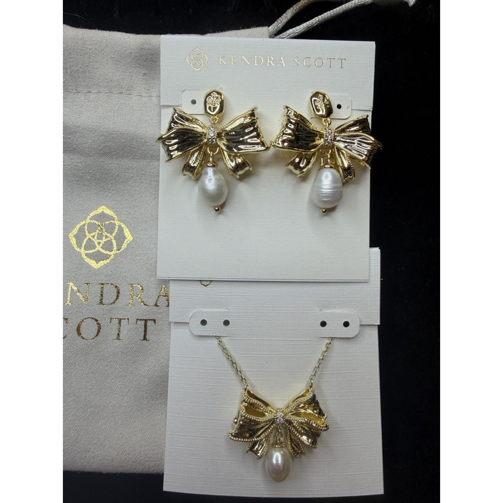 Kendra Scott Kendra Scott x Love Shack Fancy Bow Necklace Earrings Set Size ONE SIZE - 2 Thumbnail
