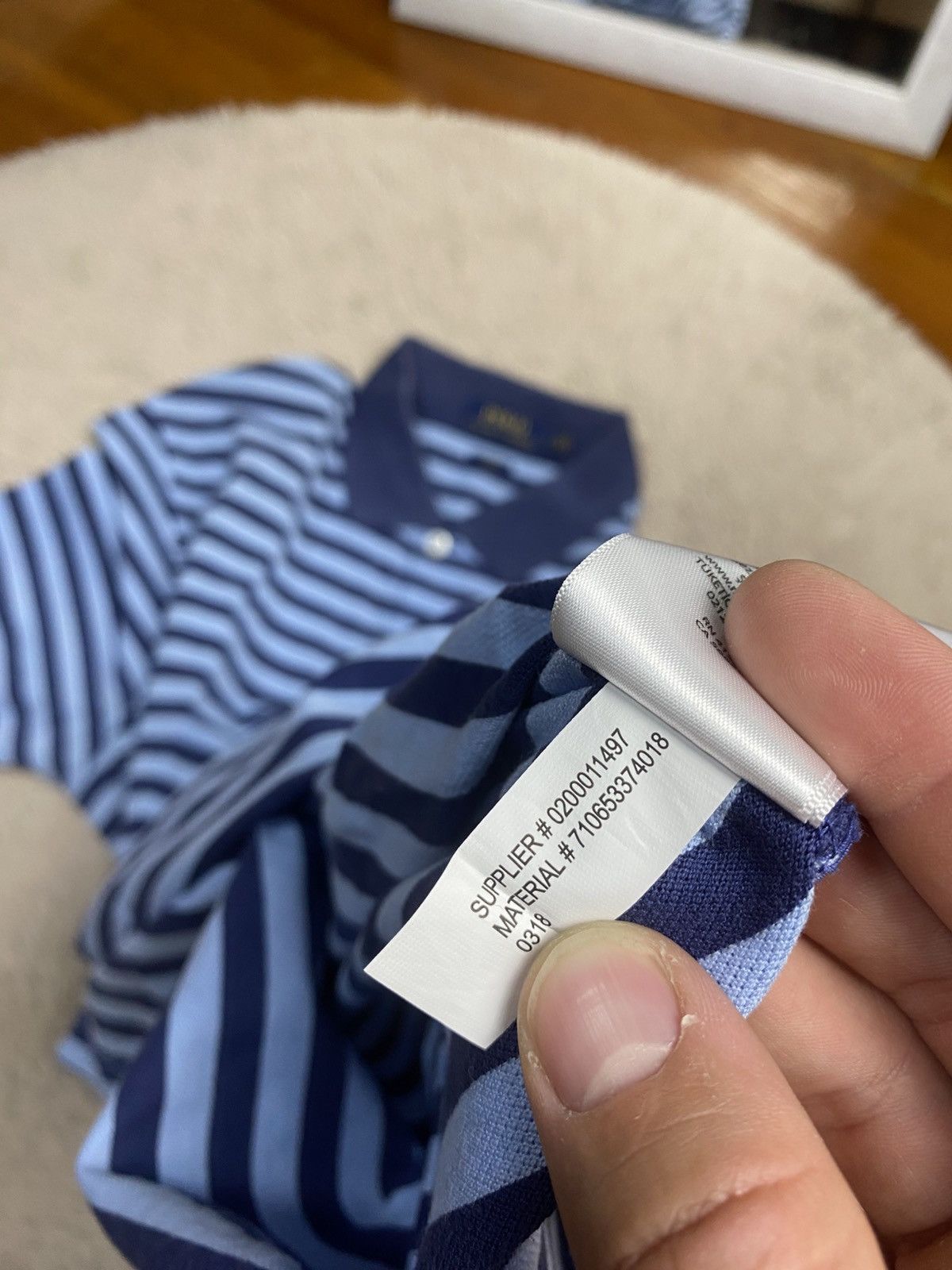 Polo Ralph Lauren Polo Ralph Lauren Men's White Striped Slim Fit Polo Shirt L Size US L / EU 52-54 / 3 - 8 Thumbnail