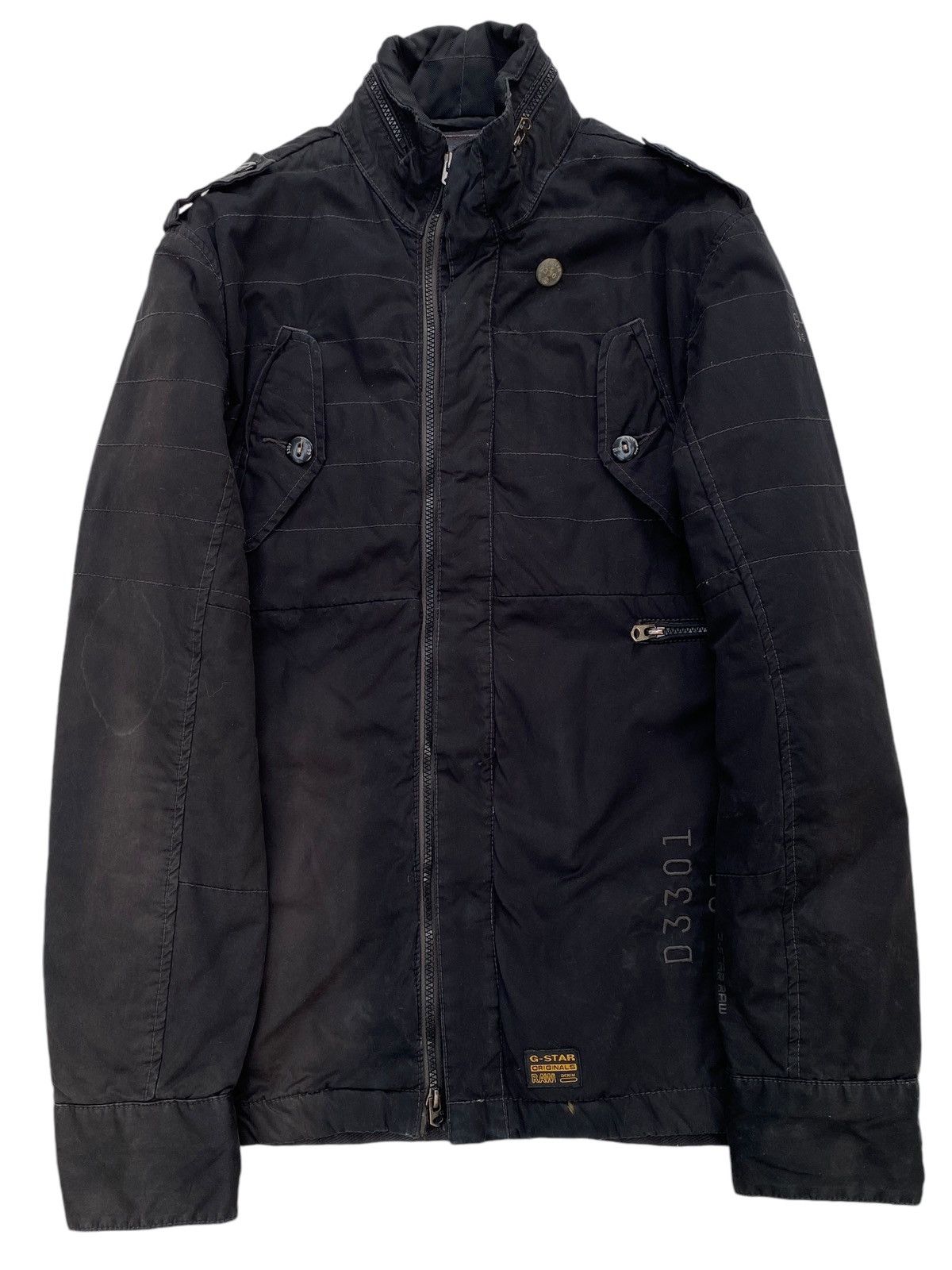 G-Star × Vintage Vtg G Star Raw Faded Black Jacket Quilted Size US L / EU 52-54 / 3 - 1 Thumbnail