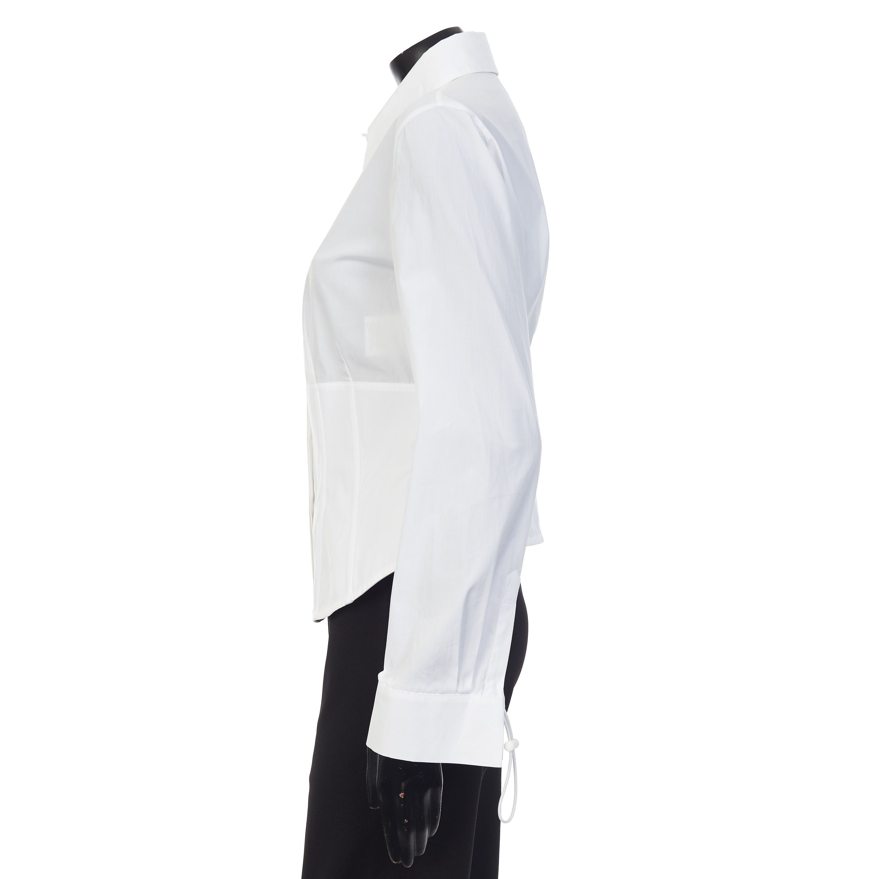 White Long-sleeved Cotton Shirt