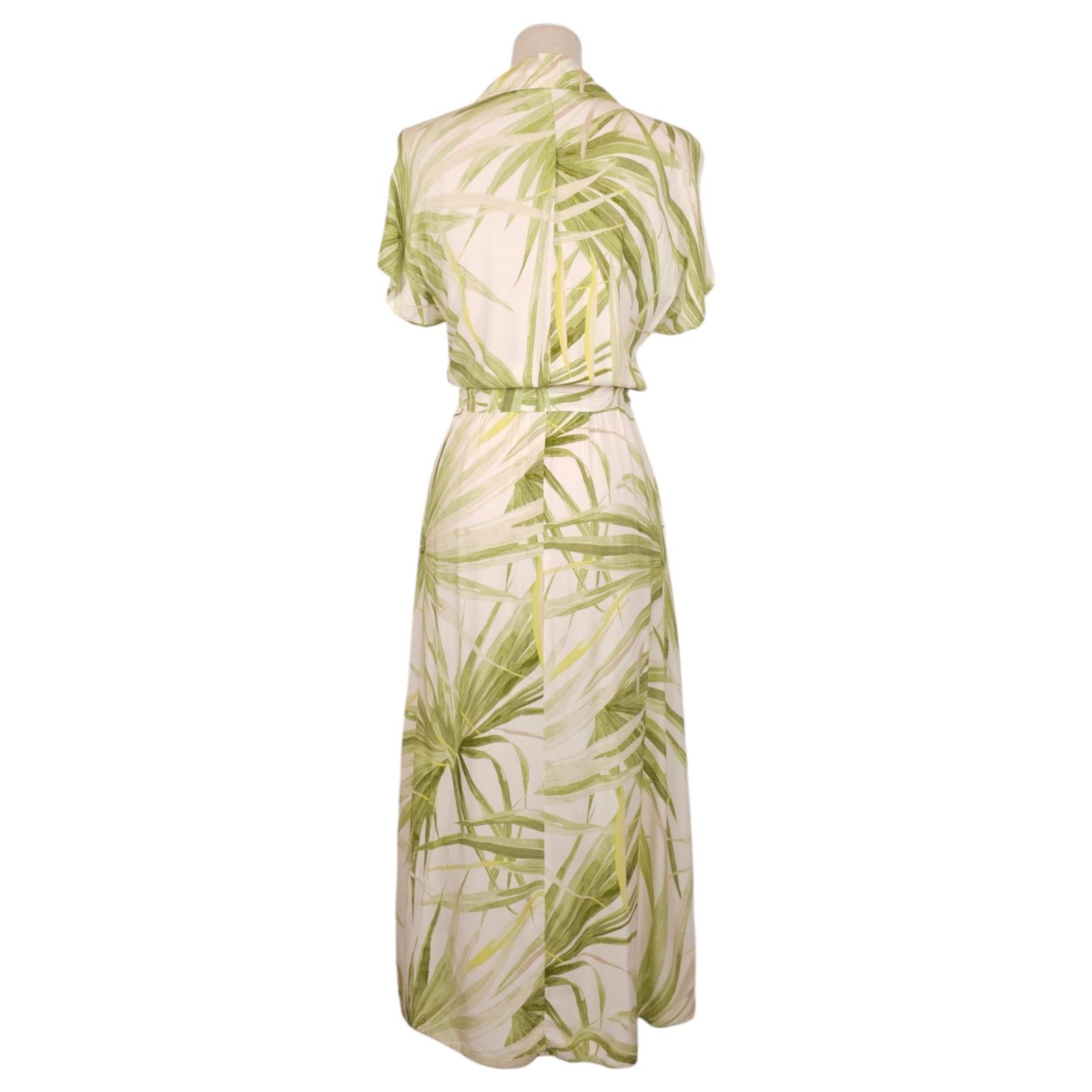 H&M H&M Tropical Print Tie Belt Shirt Midi Dress Sz Extra Small Size XS / US 0-2 / IT 36-38 - 3 Thumbnail