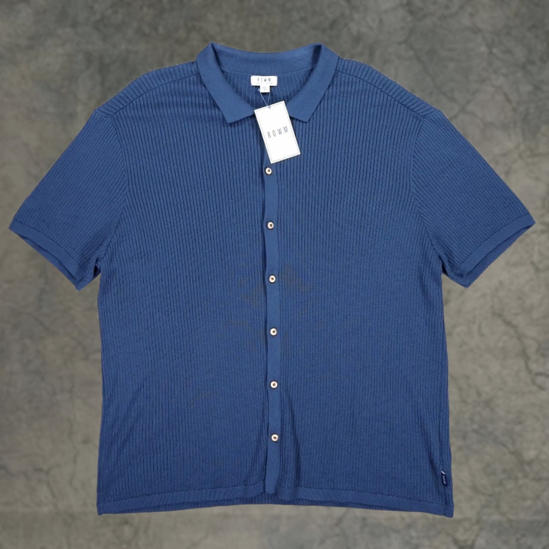 Vintage ROWM Polo Shirt Mens XXL Blue New Supima Cotton Ribbed Knit Short Sleeve - & Quality Size US XXL / EU 58 / 5 - 1 Thumbnail