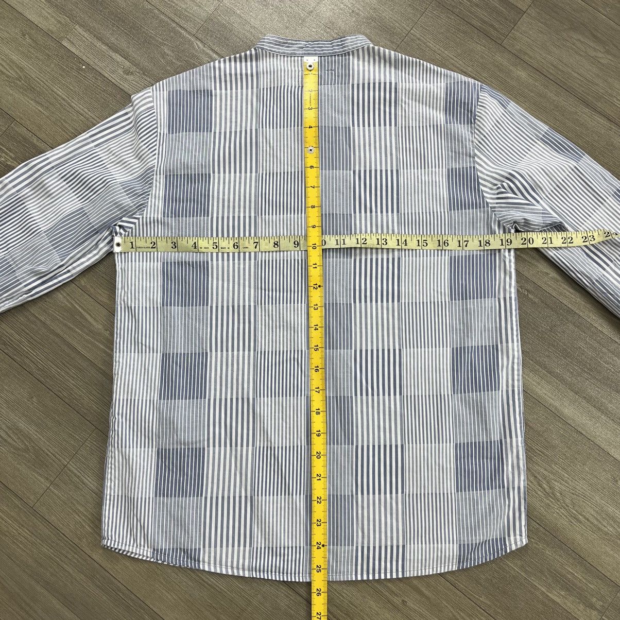 Emporio Armani Vintage Emporio Armani Striped Mandarin Collar Shirt Size US S / EU 44-46 / 1 - 14 Thumbnail