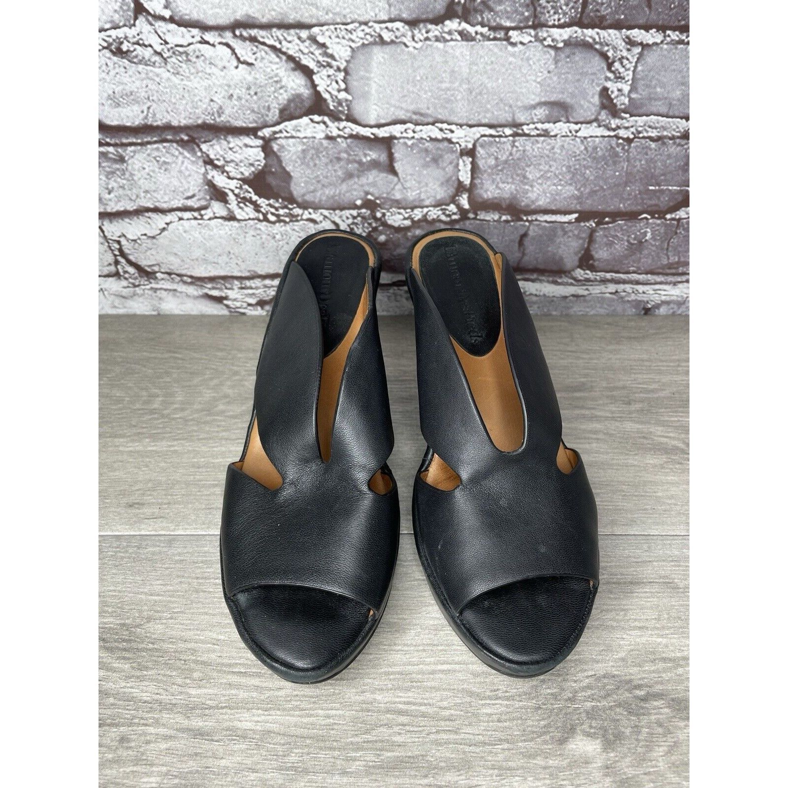Other L'Amour Des Pieds Black Leather Strappy Wedge Open Toe Sanda Size US 7 / IT 37 - 2 Thumbnail