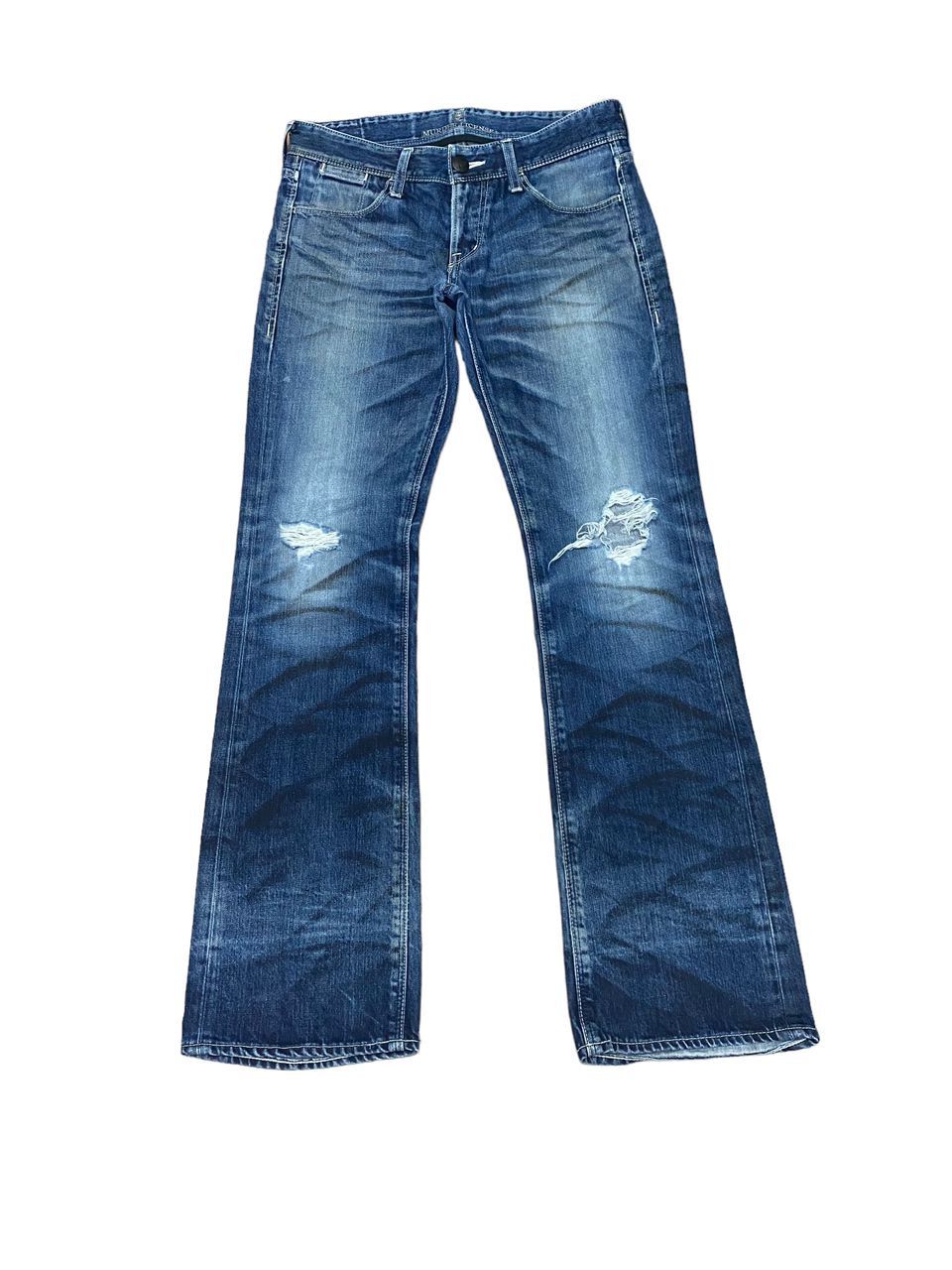 If Six Was Nine 💥FLARE 💥MURDER LICENSE BOOTCUT DISTRESSED DENIM Size US 32 / EU 48 - 2 Thumbnail