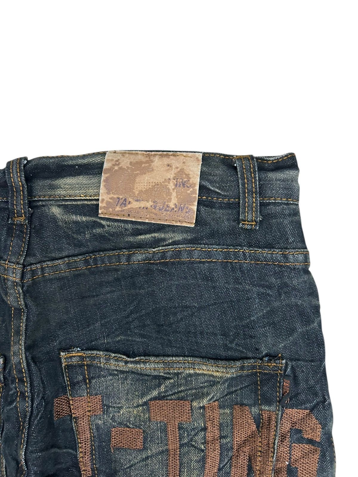 Le Grande Bleu (L.G.B.) Y2k Taiting Baggy Jeans Mud Washed Clawn Marks Size US 33 - 11 Thumbnail