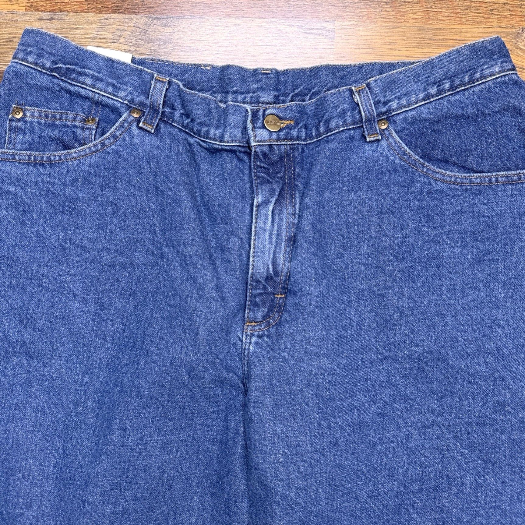 Vintage VINTAGE L.L.Bean Jeans Womens 20W 28in Inseam Relaxed Straight Denim Stone Blue 100% Cotton 5-Pocket USA 90s Lined New Size 42" / US 20 - 4 Thumbnail
