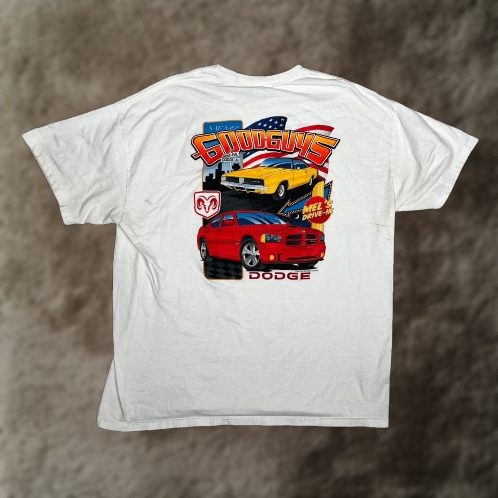 Hanes VINTAGE Goodguys Charger T-Shirt Mens XL White Muscle Car Graphic Hanes Mel's Drive-In Size US XL / EU 56 / 4 - 1 Thumbnail