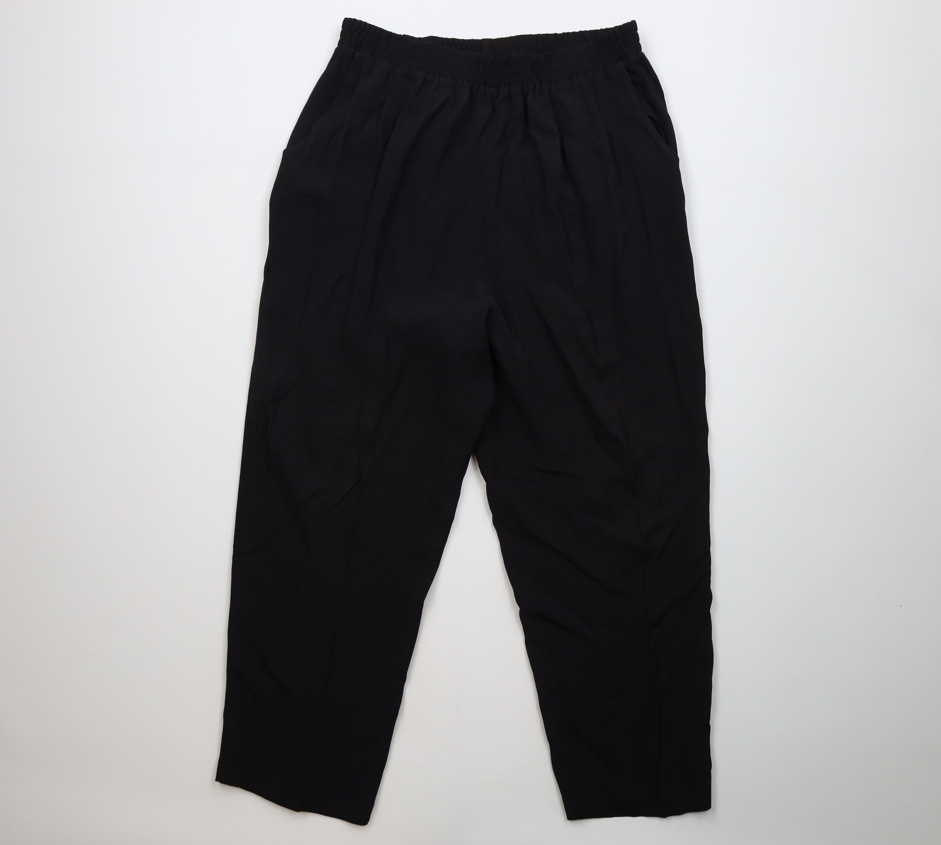 Vintage Vintage 90s Streetwear Gabardine Blend Knit Pants Black USA Size 30" / US 8 / IT 44 - 1 Thumbnail