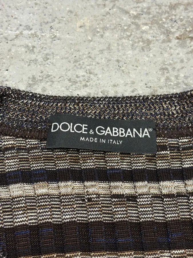 Designer × Dolce & Gabbana × Vintage 2000s Dolce & Gabbana Grey Wool Striped Dress Size S / US 4 / IT 40 - 5 Thumbnail