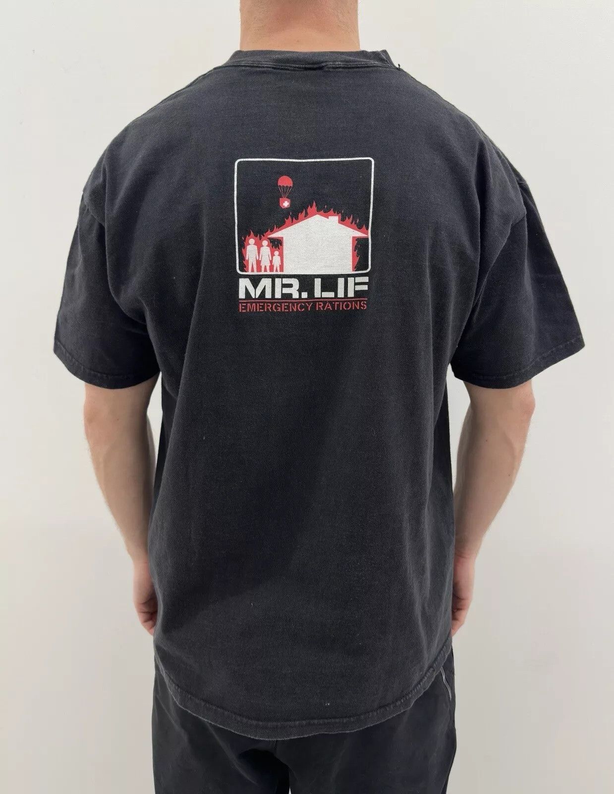 Hanes Vintage Mr. Lif Emergency Rations Shirt Faded Mens Hip Hop Size US L / EU 52-54 / 3 - 2 Thumbnail