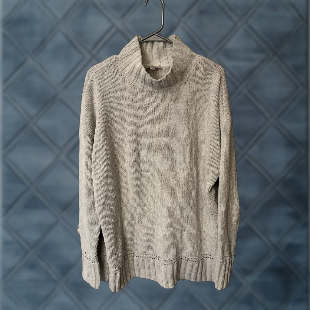 Loft Loft Sweater Womens Large Mock Neck Light Beige Size L / US 10 / IT 46 - 1 Thumbnail