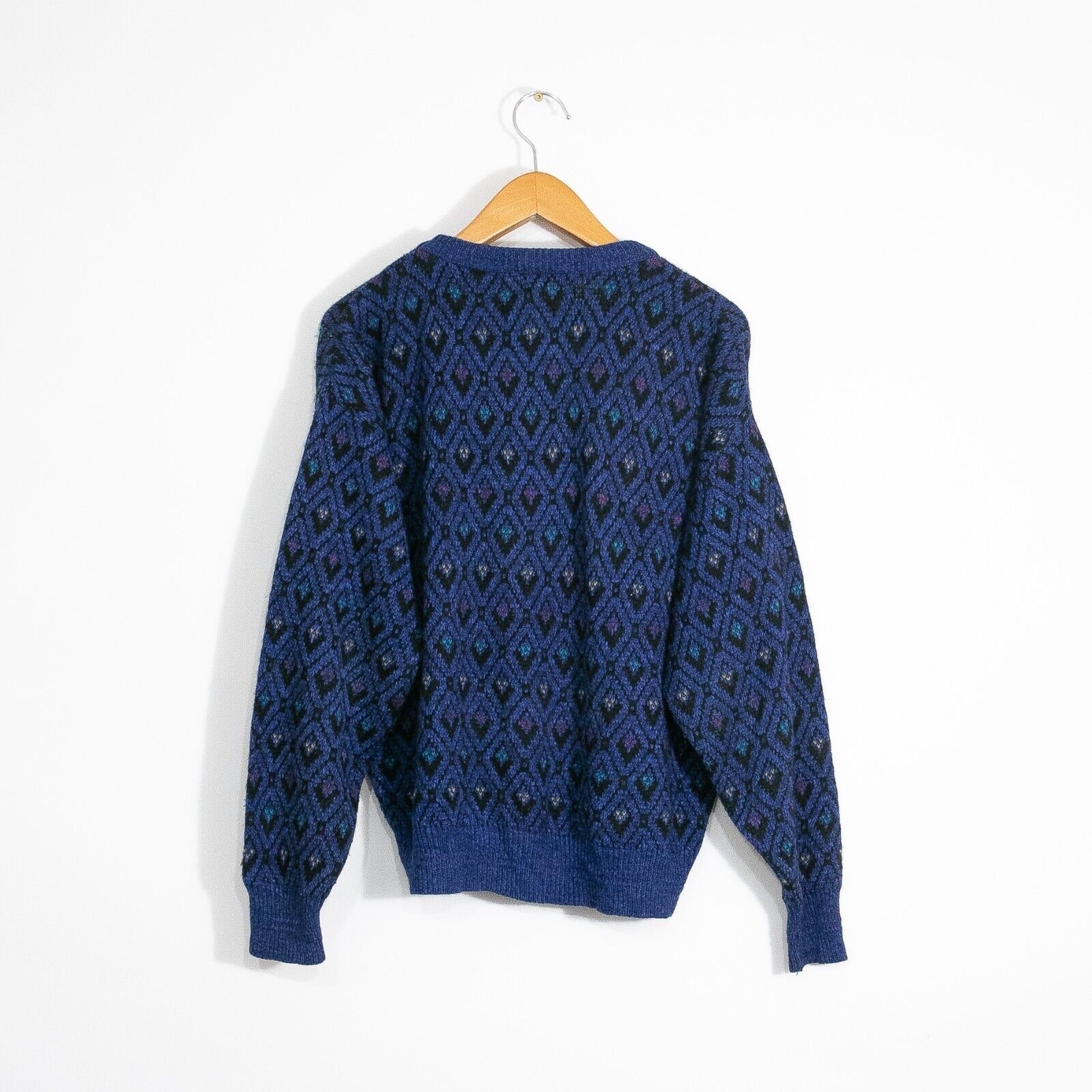 Jantzen × Vintage Vintage Jantzen Acrylic Sweater Mens Large - Blue Diamond Size US L / EU 52-54 / 3 - 4 Thumbnail