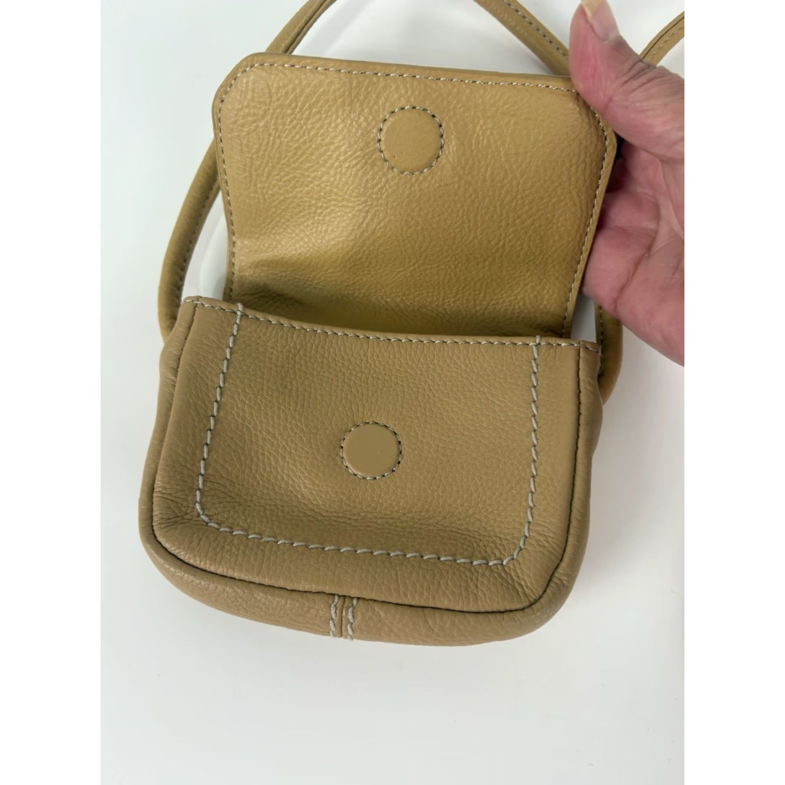 Vintage Tignanello Beige Genuine Leather Small Crossbody Bag Size ONE SIZE - 4 Thumbnail