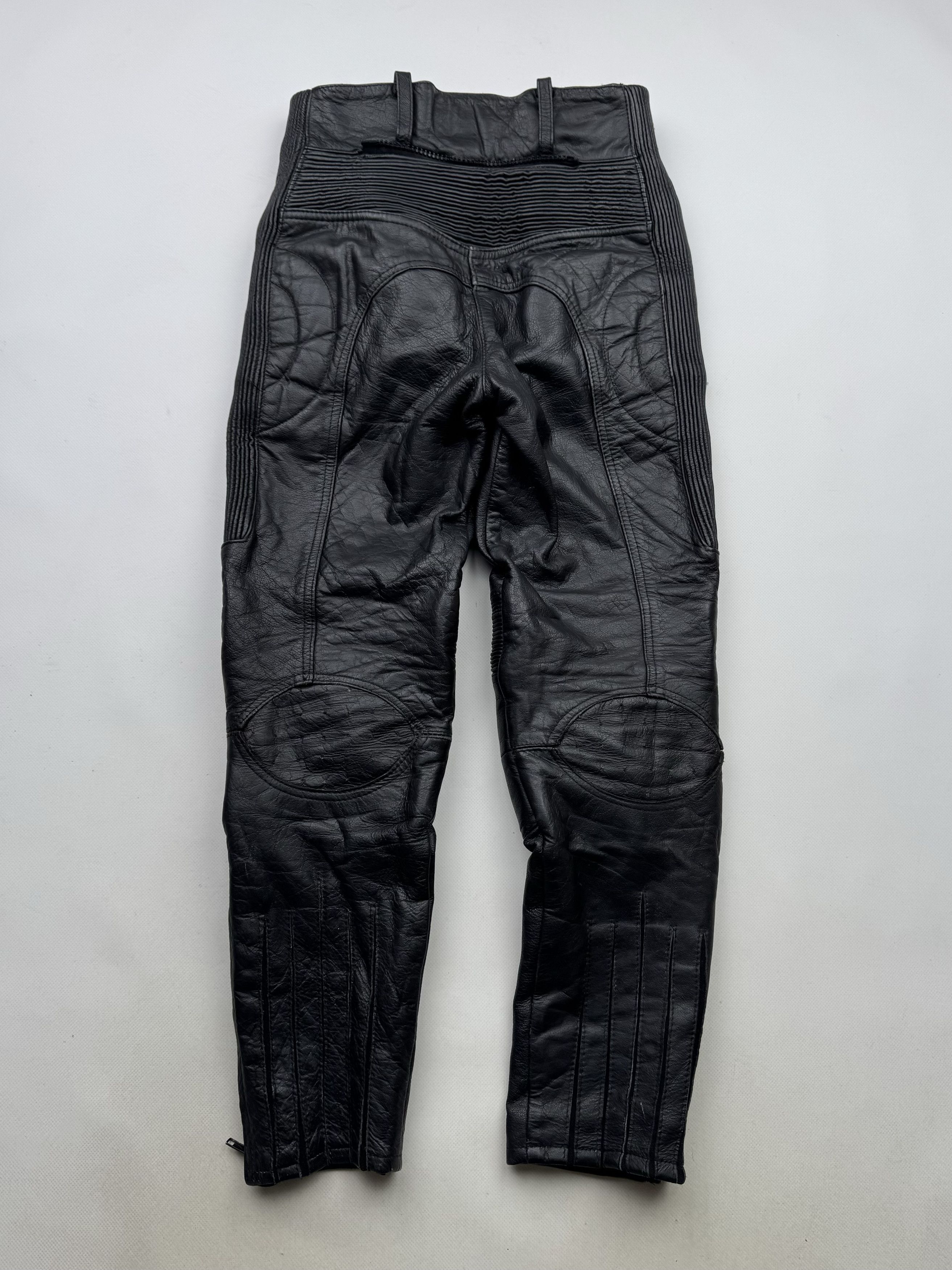 Vintage 90's Leather Biker Pants B508(V321)E2 Size 25" / US 0 / IT 36 - 12 Thumbnail