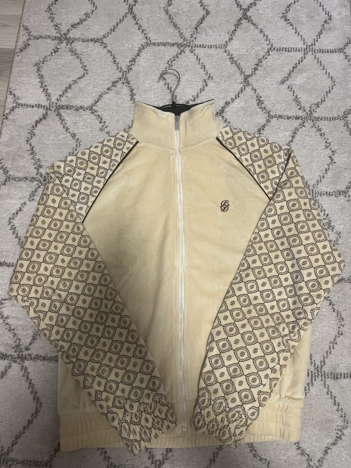 Image of Drole De Monsieur 'la Veste Velours Monogramme' Jacket in Cream, Men's (Size XS)