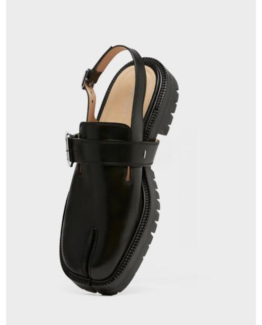 Maison Margiela o1w1db10526 Tabi County Leather Sandals in Black Size US 8 / IT 38 - 2 Thumbnail