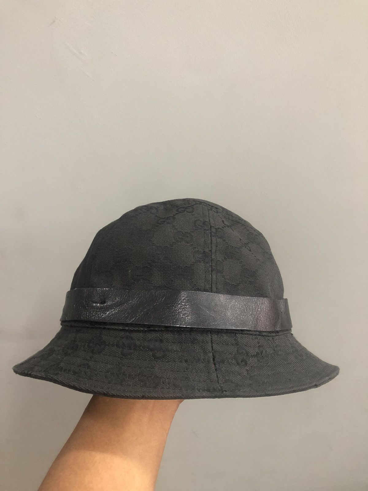 Gucci Vintage GUCCI Bucket Hat Monogram Medium Leather Size 40 - 3 Thumbnail