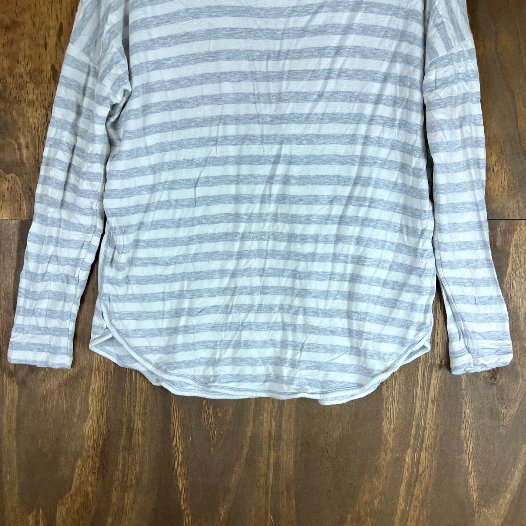 Lou & Grey Lou & Grey Womens Sweater Gray White Striped Cowl Neck Long Sleeve Stretch M Size M / US 6-8 / IT 42-44 - 3 Thumbnail