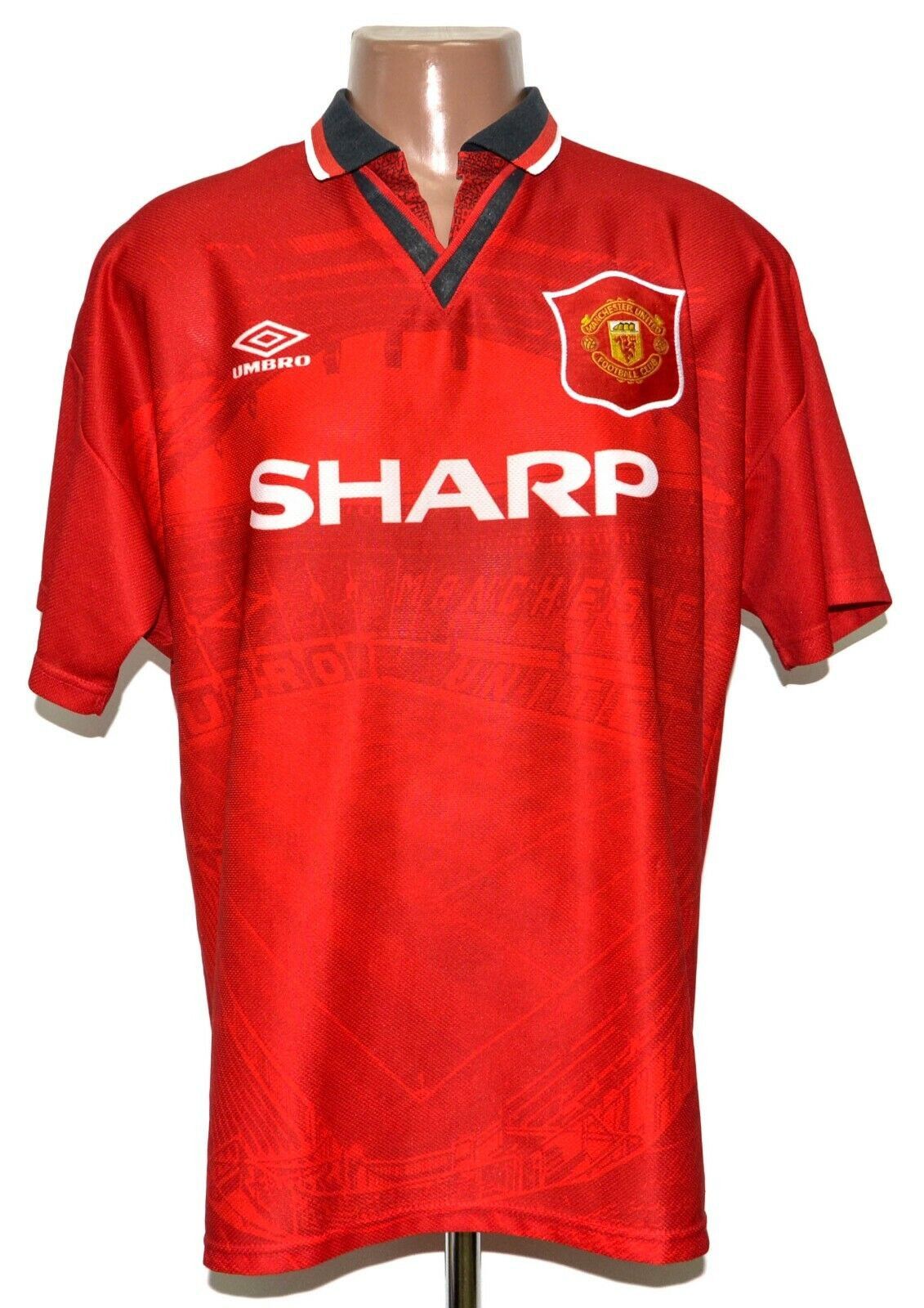 image of Manchester United 1994/1996 Shirt Jersey Umbro Size XL Adult in Red, Men's