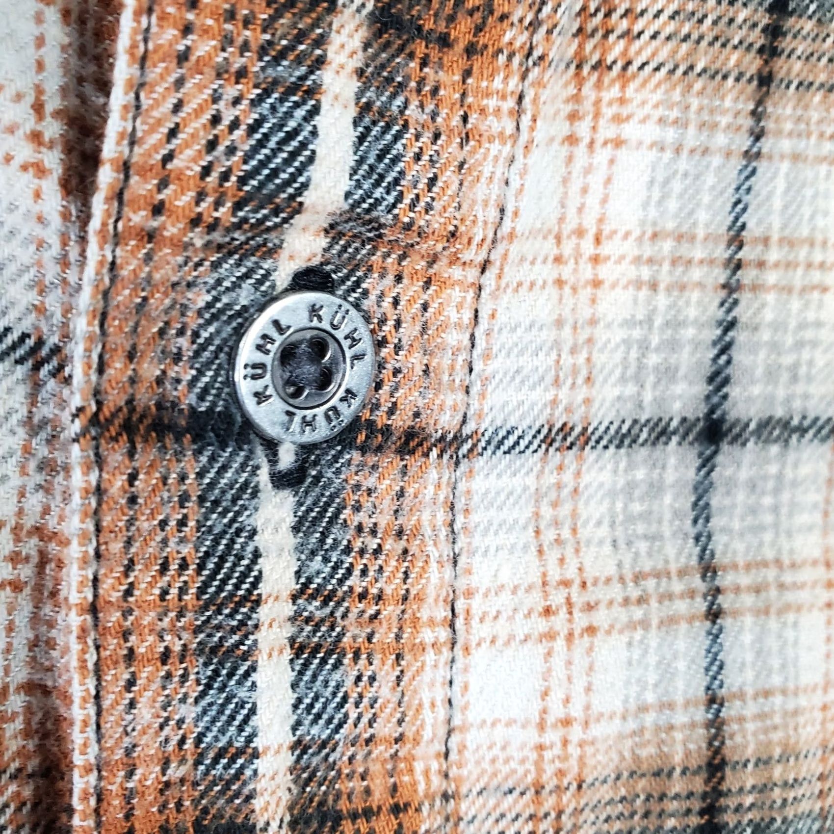 Vintage Kuhl Shirt Mens Large Brown Black Orange Plaid Long Sleeve Outdoors Hiking Casual Size US L / EU 52-54 / 3 - 6 Thumbnail