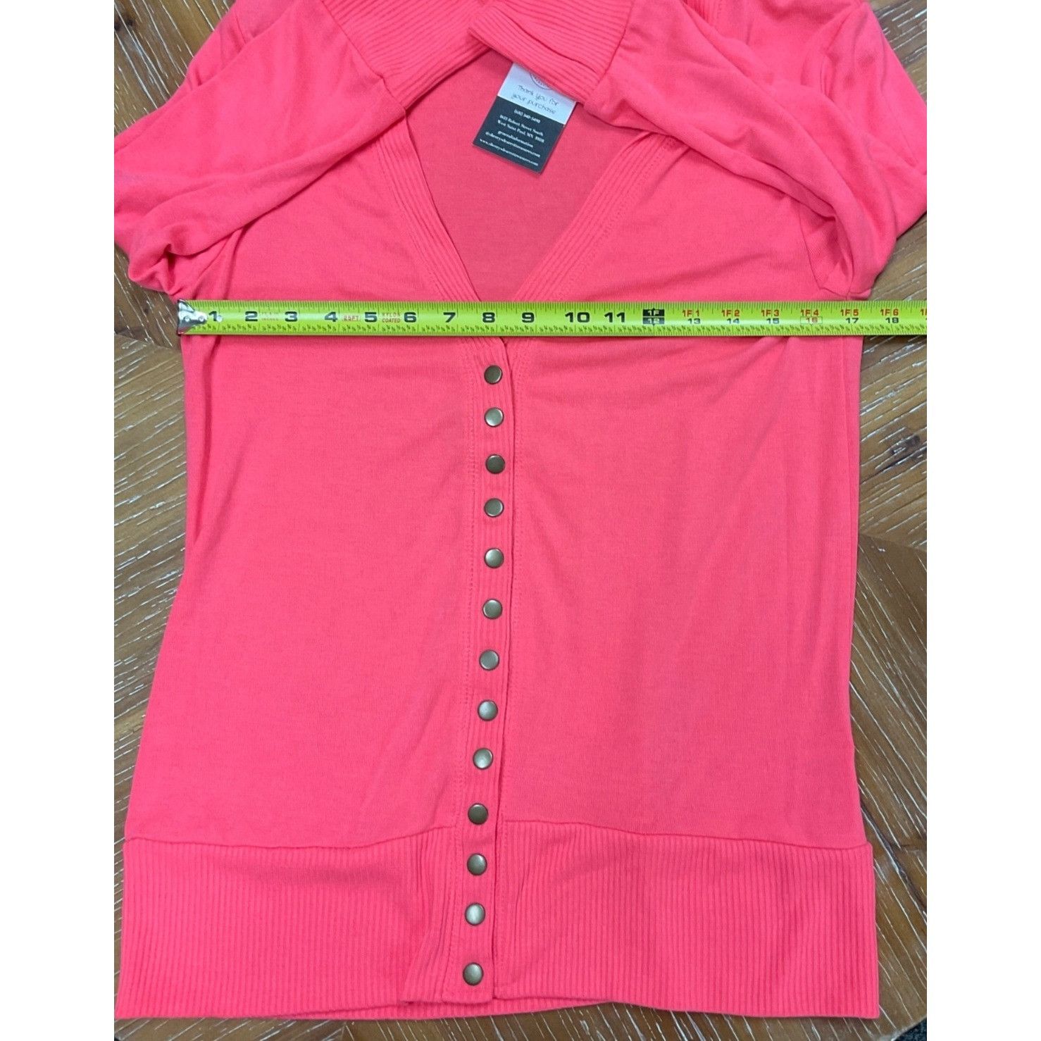 Other Zenana Womens Coral Pink Button-Front Cardigan XL Lightweigh Size XL / US 12-14 / IT 48-50 - 7 Thumbnail