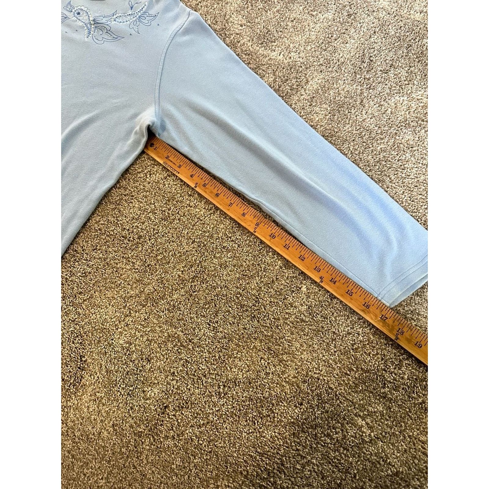 Other Woman Light Blue Embroidered Long Sleeve16-18W Size XXL / US 16-18 / IT 52-54 - 4 Thumbnail