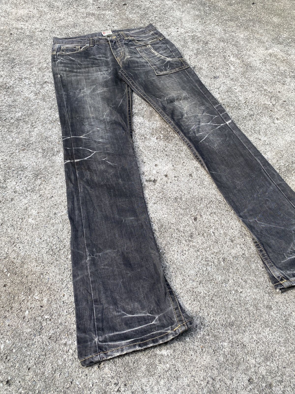 If Six Was Nine × Japanese Brand × Tornado Mart Ozz First Pinball Distressed Claw Marks Slim Flare Denim Size US 30 / EU 46 - 6 Thumbnail