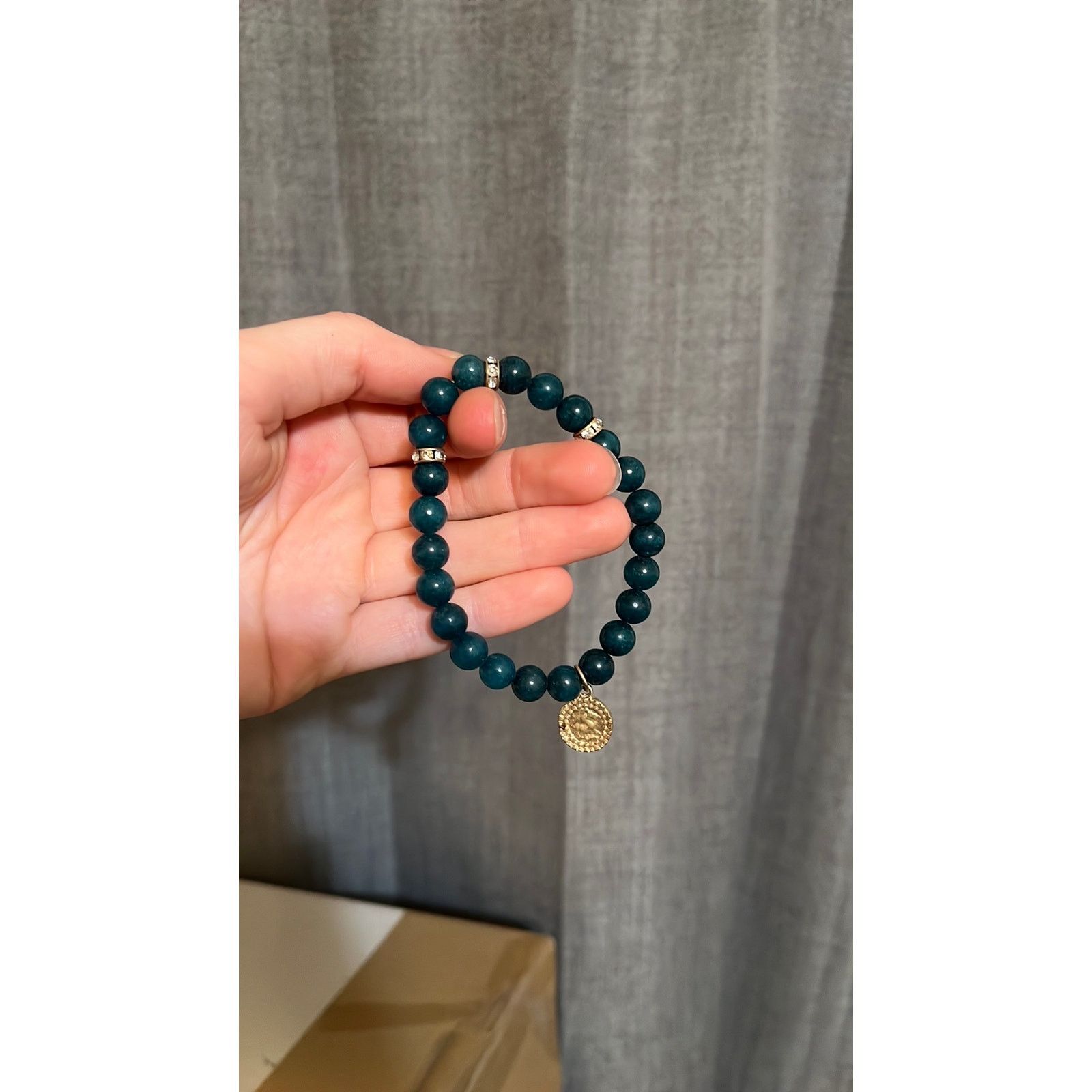 Other Agate Jasper Elastic Stone Bracelet with Charm Size ONE SIZE - 4 Thumbnail
