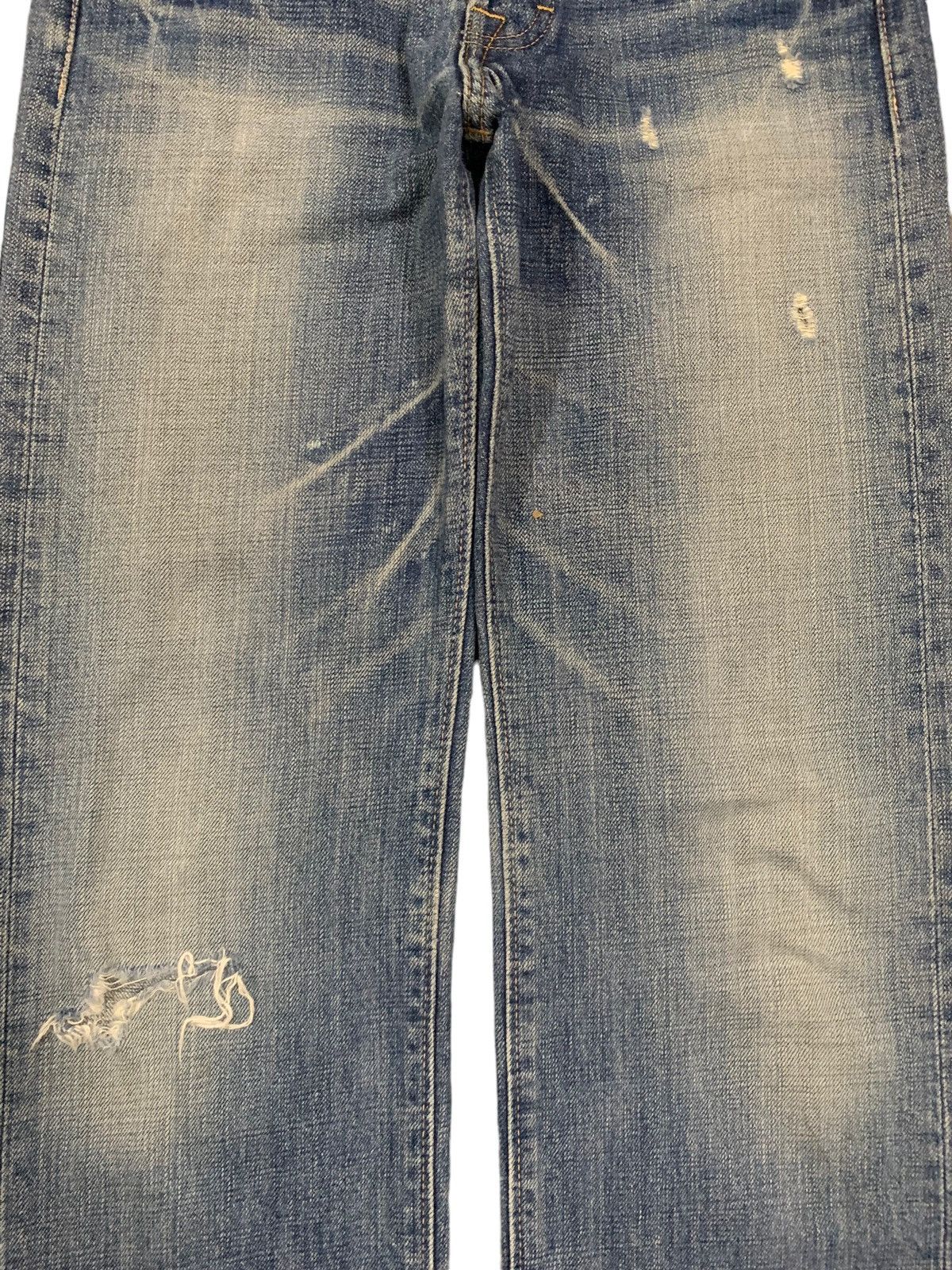 Japanese Brand Vintage Y2K Quadro Medio Button Fly Distressed Grunge Jeans Size US 29 - 6 Thumbnail
