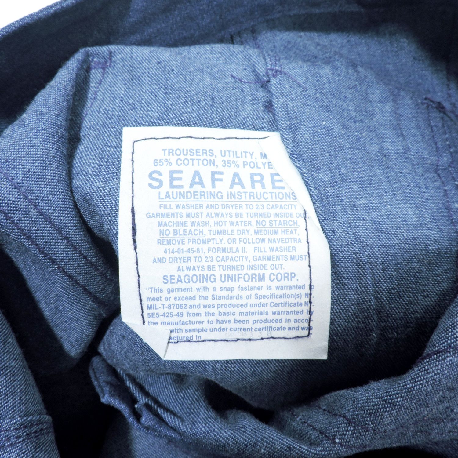 Vintage SEAFARER USN U.S. NAVY TROUSERS, UTILITY DENIM SHORT PANTS Size US 33 - 6 Thumbnail