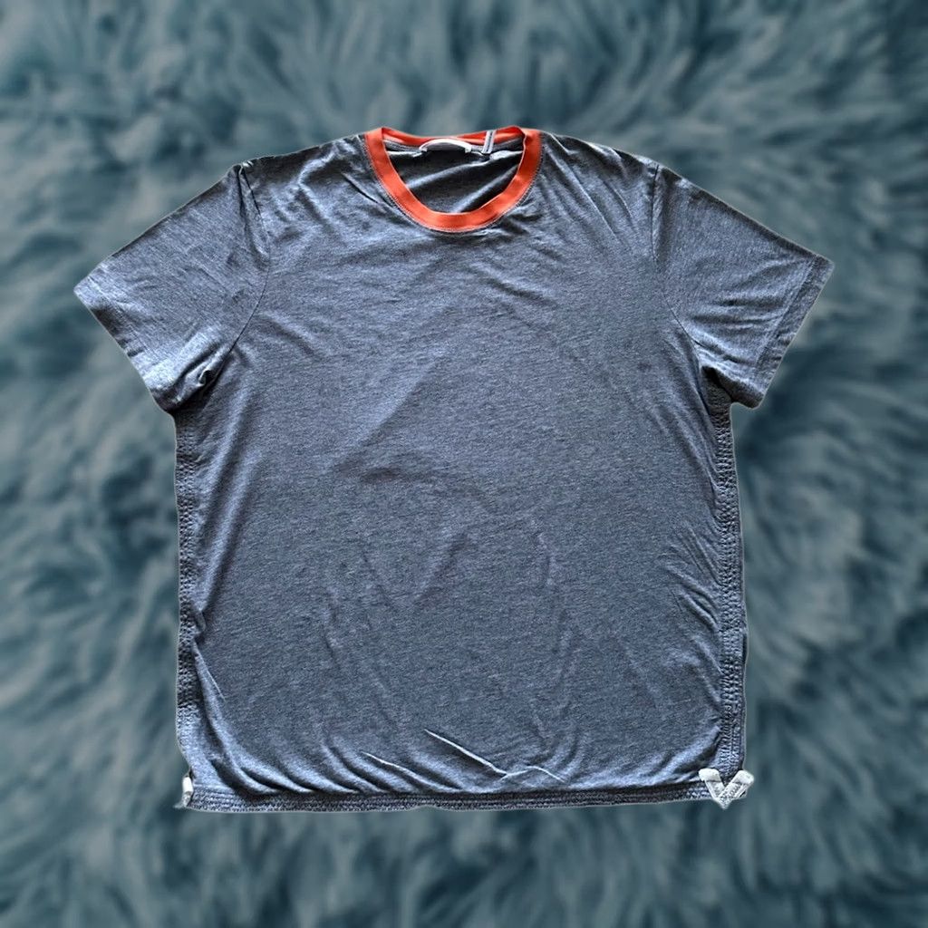 Helmut Lang Helmut Lang Shirt Mens XL Gray Short Sleeve Embroidered Crew Neck T-Shirt Size US XL / EU 56 / 4 - 1 Thumbnail