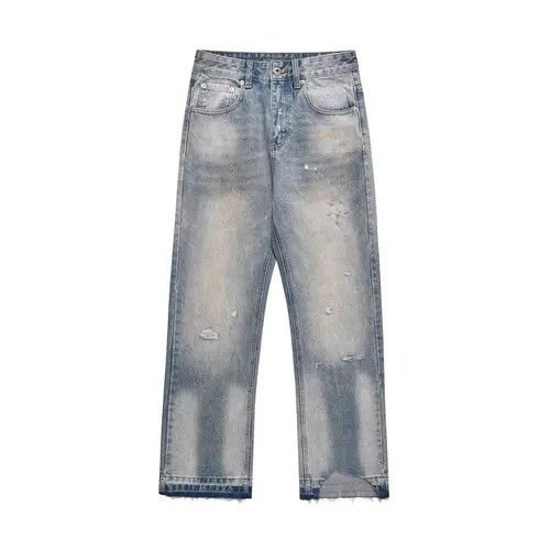 Japanese Brand × Jean Pants Washed dirty men's street fashion ripped jeans y2k Size US 34 / EU 50 - 1 Thumbnail