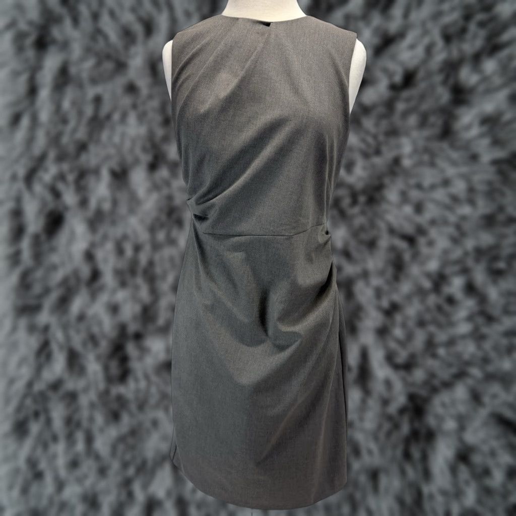 J.Crew NEW! J. Crew Dress Sz 8 Grey Ruched Sheath Sleeveless Career Business Women’s Size M / US 6-8 / IT 42-44 - 1 Thumbnail