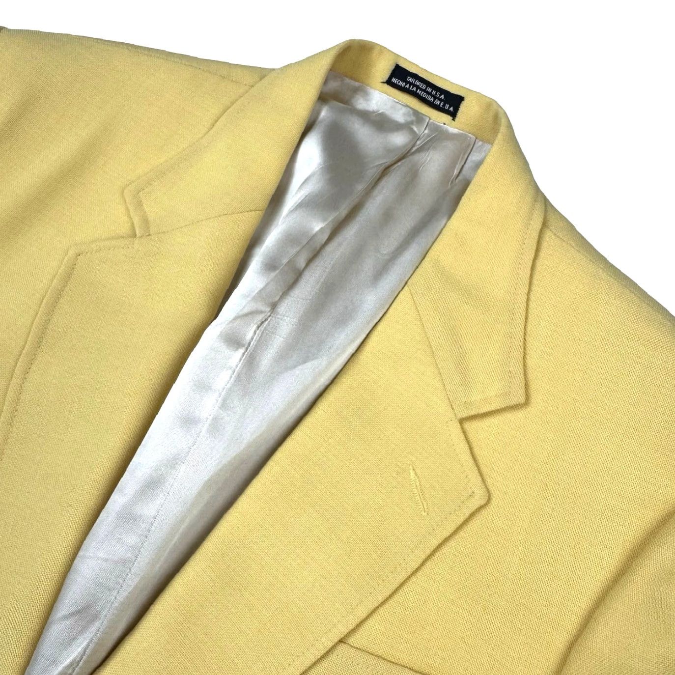 Stafford Stafford Men's Blazer 40R Yellow Polyester Blend Gold Button 2-Button Size 40R - 2 Thumbnail