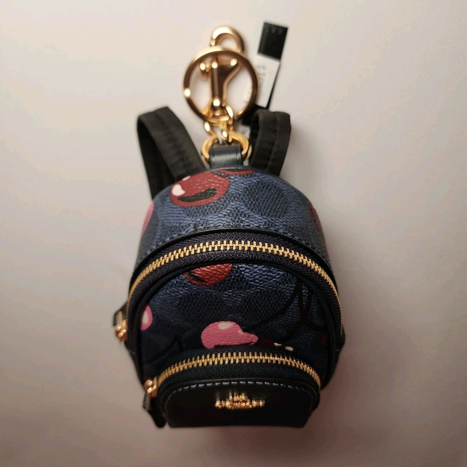 Coach NWT COACH CZ086 Mini Court Backpack Bag Charm Cherry Denim Size ONE SIZE - 5 Thumbnail