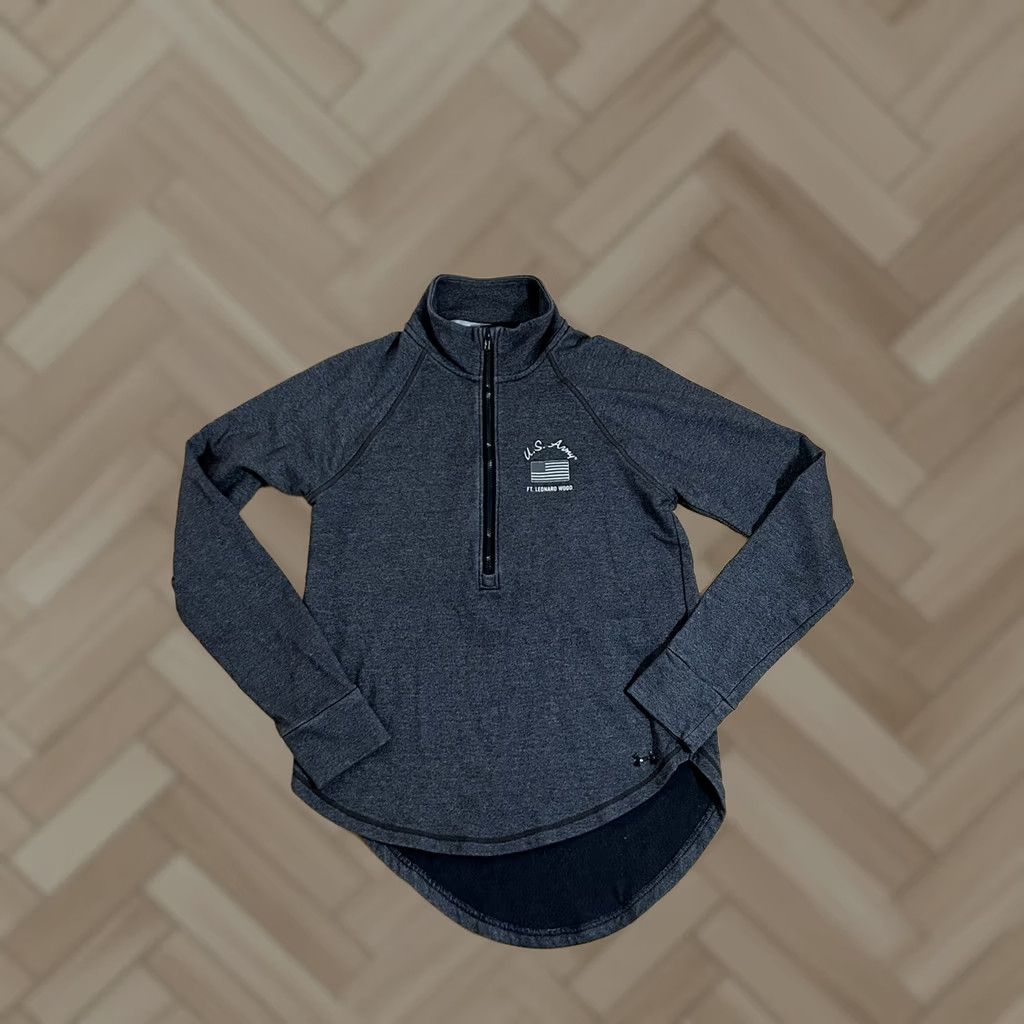 Under Armour Under Armour Women's Gray 1/4 Zip Long Sleeve FT. Leonard Wood U.S. Army Small Size S / US 4 / IT 40 - 1 Thumbnail